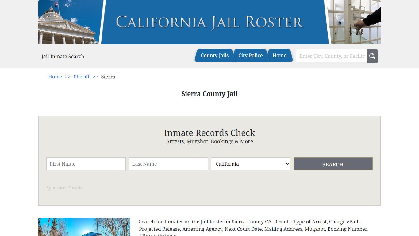 Sierra County Jail - Jail Roster Search